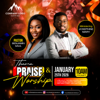 Czarny Praise and Worship Event Iphosti le-Instagram Template