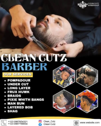 Black Professional Classic Barbershop Design  Instagram Portrait template