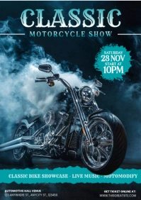 Black Professional Classic Moto Show A4 template