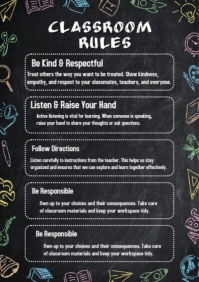 Black Professional Classroom Schedule Printables  A2 template