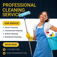 Black Professional Cleaning Instagram Post template