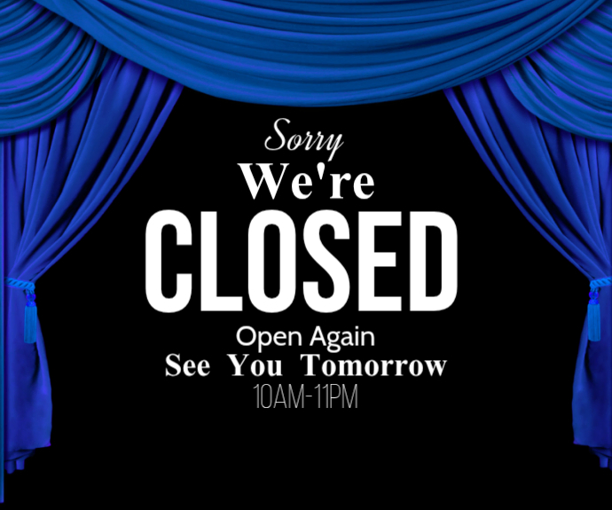 Closed Sign Medium Rectangle Template | PosterMyWall