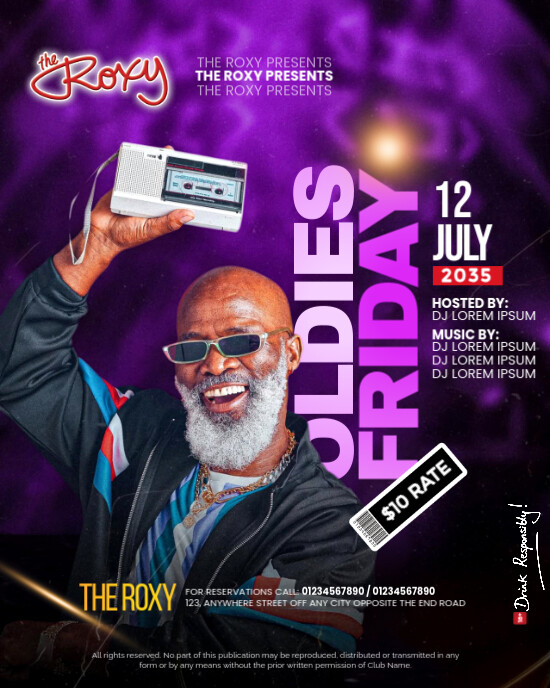 Black Professional Club Flyer  Instagram Portrait template