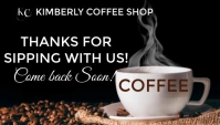 Black Professional Coffee Thank You Card Business Card Biglietto da visita template