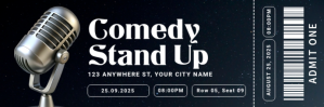 Black Professional Comedy Twitter Banner Twitter-Kopfzeile template