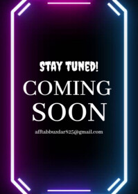 Black Professional Coming Soon Announcement  A6 template