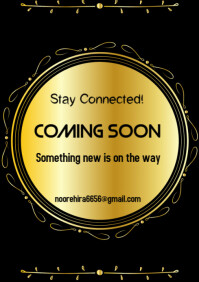 Black Professional Coming Soon Announcement To  A4 template
