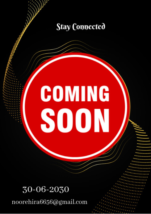 Coming Soon Note Black Professional Coming Soon Notice A4 Template | PosterMyWall