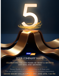 Black Professional Company Anniversary Celebration Flyer Volante (Carta US) template