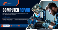 Black Computer Repair Services Facebook Shared Image Template