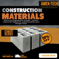 Black Professional Construction Materials Instagram Post template