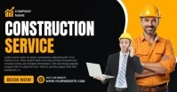 Black Professional Construction Service Facebook Shared Image template