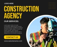 Black Professional Construction Service Medium Rectangle Persegi Panjang Sedang template