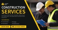 Black Professional Construction Services Facebook Shared Image template
