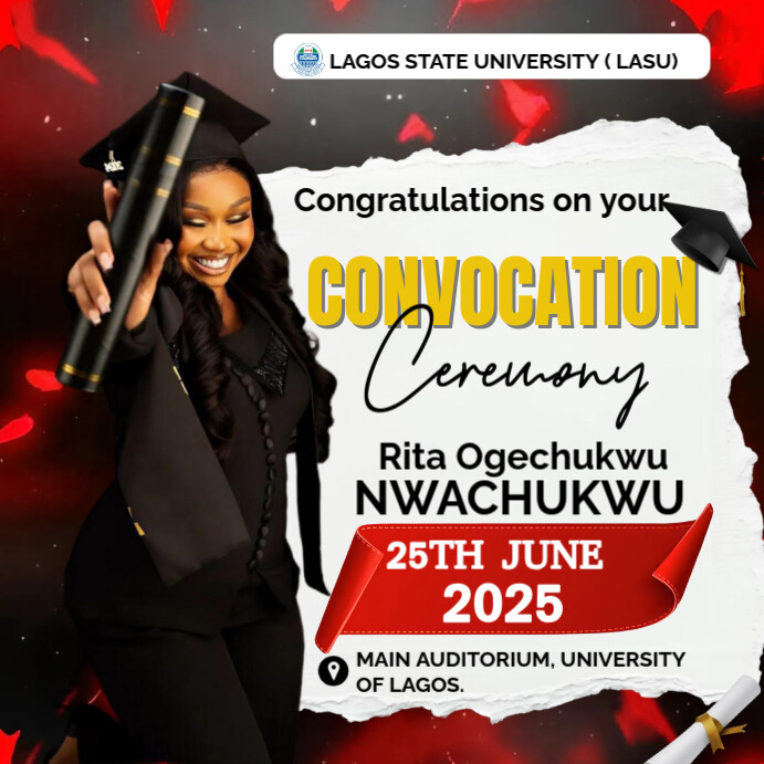 Black Professional Convocation Ceremony Instagram Post Template ...