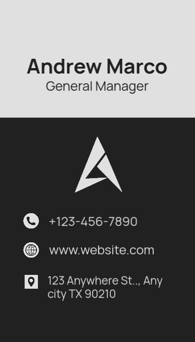 Black Professional Corporate Company Business Card Визитная карточка template