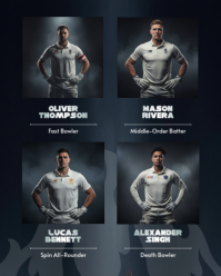 Black Cricket Team Announcement Instagram Portrait Template - Page 4