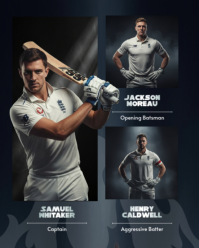 Black Cricket Team Announcement Instagram Portrait Template - Page 2