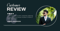 Black Professional Customer Review Poster — Professional Testimonial Display | Editable Template Fac Facebook Shared Image