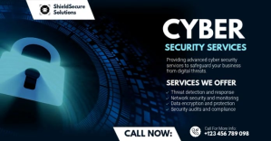 Black Modern & Minimal Cyber Security Facebook Shared Image Obraz udostępniany na Facebooku template