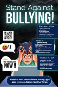 Black Cyberbullying Awareness Poster Template