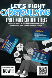 Hitam Cyberbullying Awareness Plakat Template