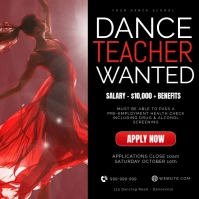 Black Professional Dance Teacher Wanted Instagram Post template