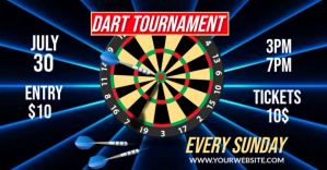 Black Professional Dart Tournament Facebook S template