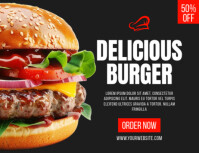 黑色 Food Promotion Flyer Template