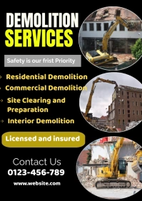 Black Professional Demolition Services  A1 template