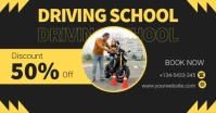 Black Professional Driving School Facebook Shared Image template