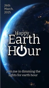 Black Professional Earth Hour Instagram Story template