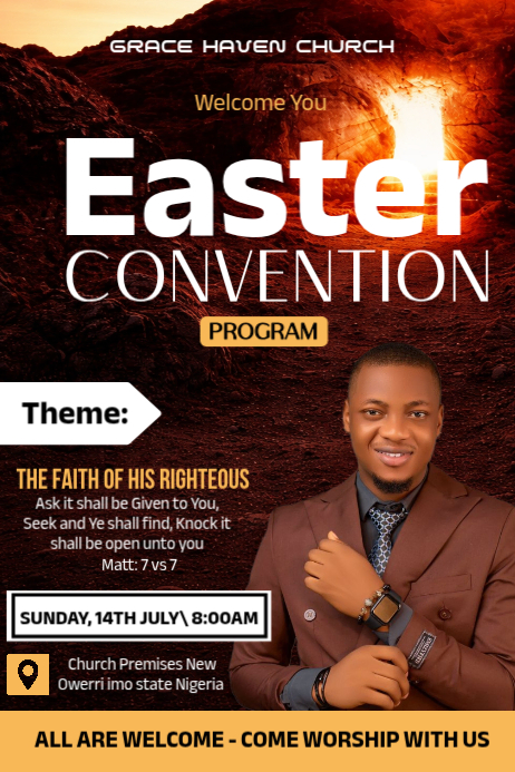 Easter Church Convention Template | PosterMyWall