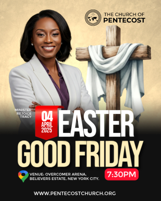 Black professional easter good friday event instagram portrait Template ...