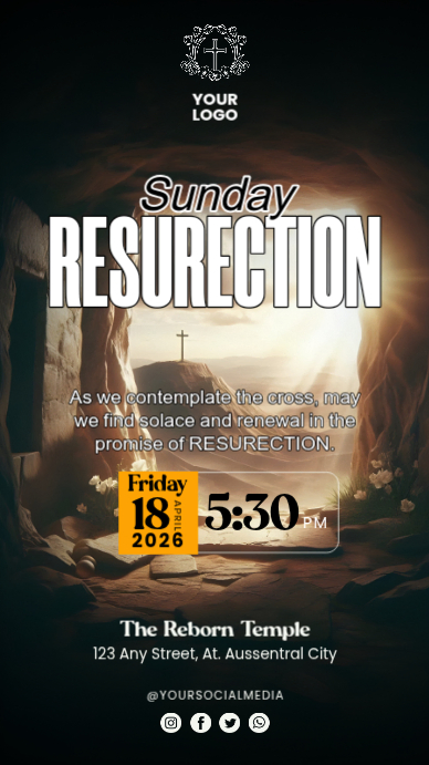 Easter Resurrection Service Template | PosterMyWall