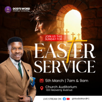 Black Professional Easter Service Instagram Post template