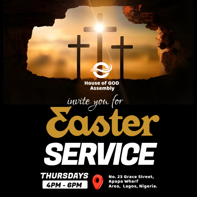 Copy of Black Professional Easter Service Invitation Instagram Post ...