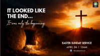 Black Professional Easter Sunday Service Digital Display template