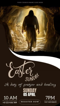 Black Professional Easter Sunday Service Instagram Story Video template