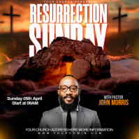 Black Professional Easter Sunday Service Instagram Post template