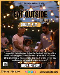 Black Professional Eat Outside Day  Instagram Portrait template