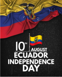 Czarny Ecuador Independence Day Instagram Portrait Template