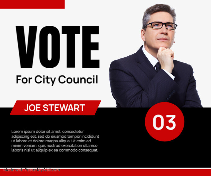 Black Professional Election Campaign Medium Rectangle Template ...