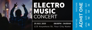 Hitam Music Concert Ticket Twitter Banner Template