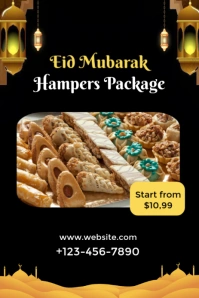 Black Professional Elegant Eid Hampers Promo Pintr Pinterest Graphic Pinterest-Grafik template