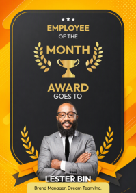 Black Employee of the Month A4 Template
