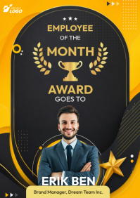 Black Employee of the Month Award A4 Template