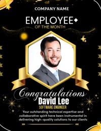 Black Professional Employee Of The Month  Flyer (us Letter) template