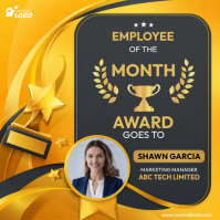Black Employee of the Month Wpis na Instagrama Template