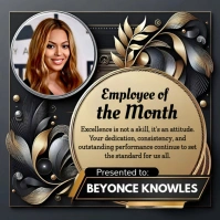 Black Professional Employee Of The Month  Square (1:1) template